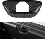 JSWAN Carbon Fibre Rear Trunk Hood Lock Replacement Cover for Toyota Supra A90 GR MK5 (2019-2023) Rear Boot Bumper Lock Portector, Car Door Lock Portector Cover Sticker (Bright Black) - Image 2