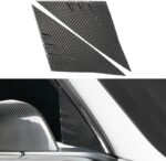 JSWAN Carbon Fiber A Pillar Window Triangle Cover for Tesla Model 3 / Y 2017-2023 Car Deflector Exterior Accessories (Bright Black, for Model 3) - Image 2
