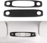 NA JSWAN Real Carbon Fiber Reading Light Stickers for Tesla Model 3/Y Interior Lamp Panel Decorative Cover Interior Parts (Bright Black 1 Pair) (cc229901) - Image 2