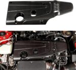 JSWAN Real Carbon Fiber Engine Hood Cover Fit for 11th Gen Type R FL5 Typer Replacement Engine Splash Shield Cover Engine Shroud Cover Panel Engine Bay Protection Cover (Carbon Fiber Gloss-Black) - Image 2