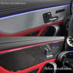 JSWAN 2pcs Carbon Fiber Door Wrist Trim Panel Molding Sticker for for Mercedes Benz CLA/A Class A180 A200 A35L A45S CLA35 CLA45 CLA45S W118 W177 V177 Door Molding Panel Cover(with Seat Heating) - Image 4