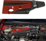 JSWAN Real Carbon Fiber Engine Hood Cover Fit for 11th Gen Type R FL5 Typer Replacement Engine Splash Shield Cover Engine Shroud Cover Panel Engine Bay Protection Cover (Carbon Fiber Gloss-Black) - Image 7