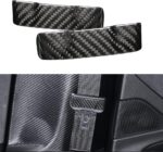 NA JSWAN Real Carbon Fiber Creative Patch Safety Belt Buckle Sticker Fit for Tesla Model 3/Y Interior Accessories Modified Cover (Bright Blue+Black) - Image 9