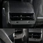JSWAN Real Carbon Fiber Rear Armrest Box air Outlet Patch Cover for Tesla Model 3 Model Y Rear Air Vent Outlet Cover AC Vent Trim (Bright Black) - Image 4