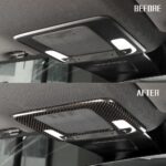 JSWAN Carbon Fiber Car Reading Light Cover Trim Fit for 11th Gen Civic Type r FL5 (2023) Typer Front Roof Reading Lamp Cover Car Reading Light Trim Panel Frame Overlay (Bright Black) - Image 4