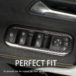JSWAN Carbon Fiber 5Pcs Car Window Glass Lift Button Trim Switch Cover for Benz A Cla Class AMG A180 A200 Cla200 Cla260 Cla35 Cla45S W118 W177 V177 W206 LHD Door Armrest Panel Cover - Image 5