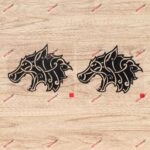 Viking Wolf Head Norse Decal Sticker Vinyl - 2 Pack Black, 6 Inches - for Car Boat Laptop Window 02041