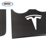 100% Real Carbon Fiber Center Console Panel Cup Holder Cover Storage Box Lid - For New Tesla Model Y and Model 3 - Image 6