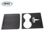 100% Real Carbon Fiber Center Console Panel Cup Holder Cover Storage Box Lid - For New Tesla Model Y and Model 3 - Image 2