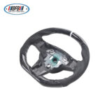 100% Real Carbon Fiber Forged Suede Steering Wheel with White Stitching and White Center Mark - For Tesla Model 3 Y - Modification - Image 3