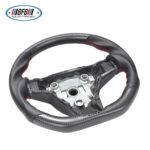 100% Real Carbon Fiber Matte Black Steering Wheel with Red Stitching - For Tesla Model 3 Y - Image 5
