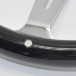 Classic Car Wood Steering Wheel - Bright Plated Black 380MM 15 Inch 6 Holes Universal - Image 2