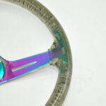 Acrylic Steering Wheel - Car Modification, Bubble Transparent, Baked Blue, Colorful Plated Spokes - 350MM 14 Inches-2 - Image 4