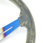 Acrylic Steering Wheel - Car Modification, Bubble Transparent, Baked Blue, Colorful Plated Spokes - 350MM 14 Inches-2 - Image 3