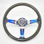 Acrylic Steering Wheel - Car Modification, Bubble Transparent, Baked Blue, Colorful Plated Spokes - 350MM 14 Inches-2 - Image 2