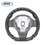100% Real Carbon Fiber Forged Black Steering Wheel with Black Stitching - For Tesla Model Y - Image 4