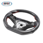 100% Real Carbon Fiber Matte Black Steering Wheel with Red Stitching and Perforations - For Tesla Model 3 Y - Modification - Image 3