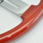 Truck Steering Wheel - Classic Red Brown Stainless Steel Bright Spokes Bright Plated Peach Wood 450MM 18 Inch - Image 3