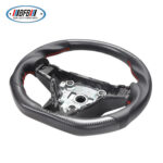 100% Real Carbon Fiber Matte Black Steering Wheel with Red Stitching - For Tesla Model 3 Y - Image 2