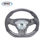 100% Real Carbon Fiber Matte Black Steering Wheel with Red Stitching and Suede - For Tesla Model 3 Y - Modification - Image 2