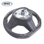 100% Real Carbon Fiber Matte Black Steering Wheel with Red Stitching and Suede - For Tesla Model 3 Y - Modification - Image 5