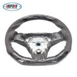 100% Real Carbon Fiber Steering Wheel Modification - For Tesla Model 3 Y - Forged Carbon Fiber Suede Leather White Stitching Steering Wheel - Image 4