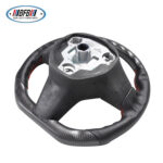 100% Real Carbon Fiber Matte Black Steering Wheel with Red Stitching and Perforations - For Tesla Model 3 Y - Modification - Image 5