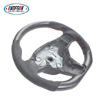 100% Real Carbon Fiber Matte Black Steering Wheel with Red Stitching and Suede - For Tesla Model 3 Y - Modification - Image 4