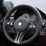 T-carbon Steering Wheel Cover Trims Carbon Fiber Decoration For BMW Car Interior Accessories - Image 2