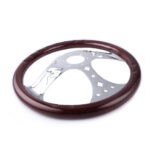 Racing 380mm 15" Classic Wood Grain Deep Dish with Hollow Angel Steering Wheel - Image 5