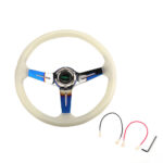 14" 350mm White Universal Racing Acrylic Steering Wheel 6-Hole Car Luminous - Image 2