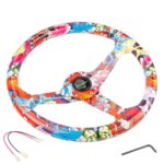 350mm 14inch Acrylic 70mm Deep Dish 6 Holes Steering Wheel w/Horn Button Cover - Image 4