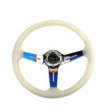 14" 350mm White Universal Racing Acrylic Steering Wheel 6-Hole Car Luminous - Image 4