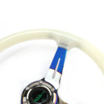 14" 350mm White Universal Racing Acrylic Steering Wheel 6-Hole Car Luminous - Image 3