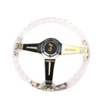 Aluminum Car Acrylic Steering Wheel Bluing Spokes 350mm 14inch Racing Blue - Image 5