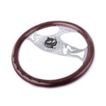 Racing 380mm 15" Classic Wood Grain Deep Dish with Hollow Angel Steering Wheel - Image 4